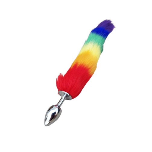 Plug Lovetoys colorido com rabo arco-íris 40 cm