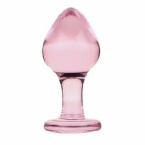 Plug anal de vidro cônico rosa