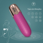 Vibrador Bullet recarregável Candice S-Hande vinho tipos de vibração